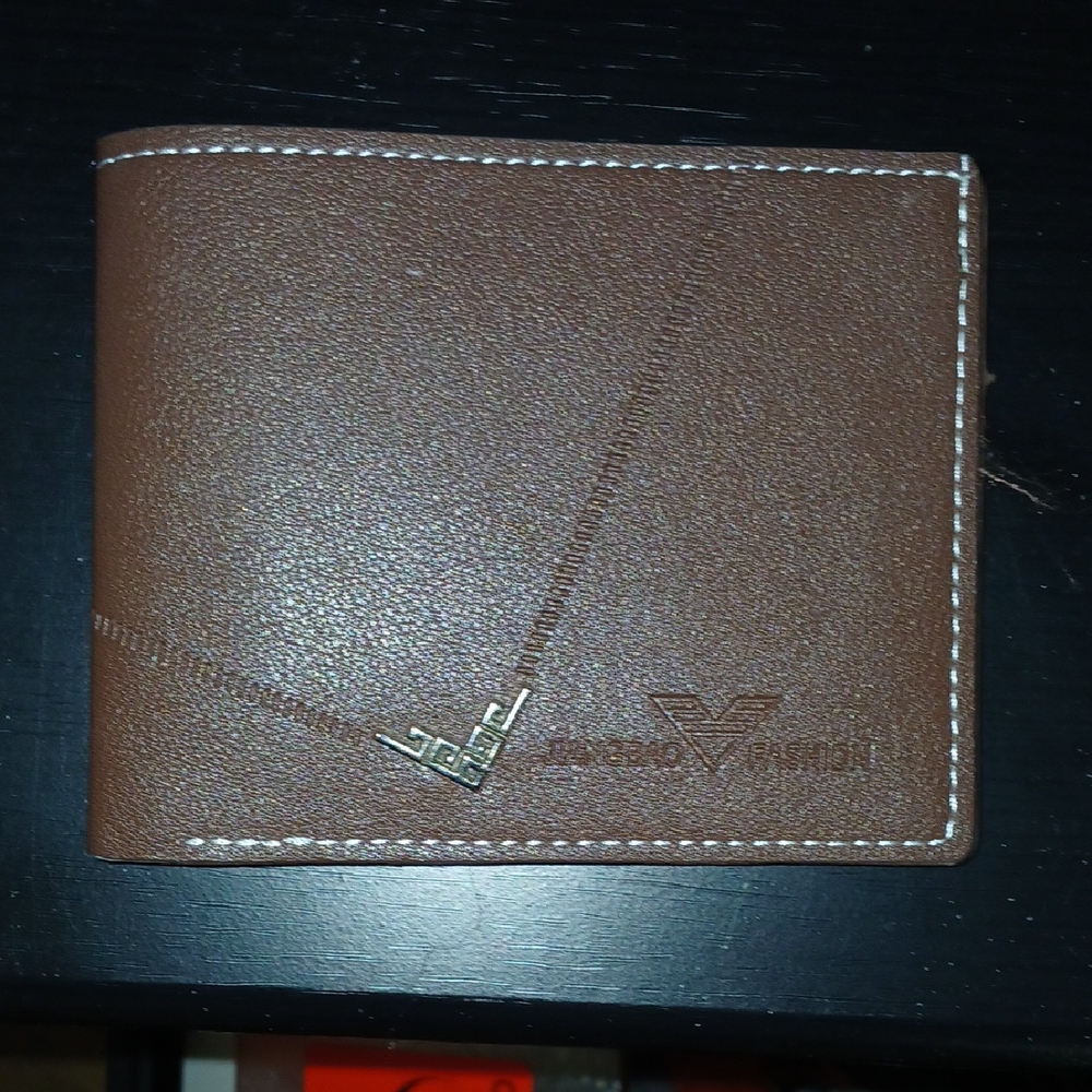 Jiangbao Fashion Dark Brown Leather Bi-fold Wallet